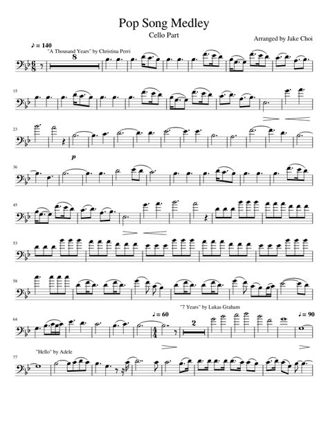 popular cello sheet music